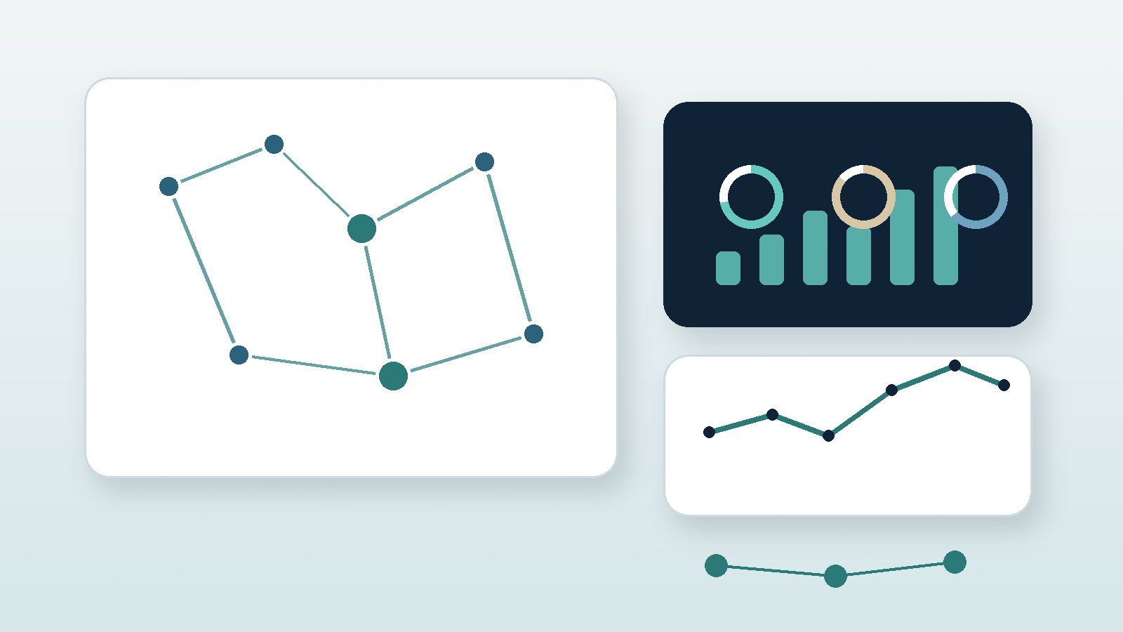 Supply chain analytics and performance network illustration